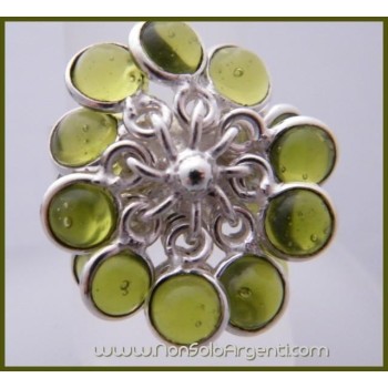 NSA|Argento 925 : Anello in argento 925 con Ciondoli gemme di Peridoto Olivina misura 16