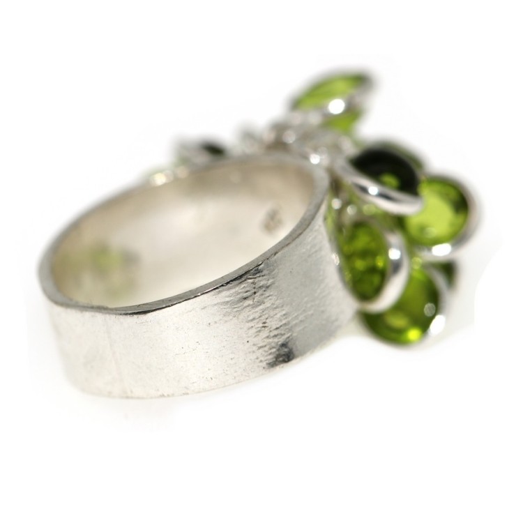 NSA|Argento 925 : Anello in argento 925 con Ciondoli gemme di Peridoto Olivina misura 16