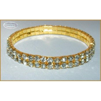 NSA|Bigiotteria : Braccialetto Tennis Argento o Oro con 2 file di strass