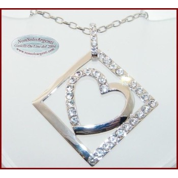 NSA|Collana Bigiotteria Ciondolo Cuore con Strass