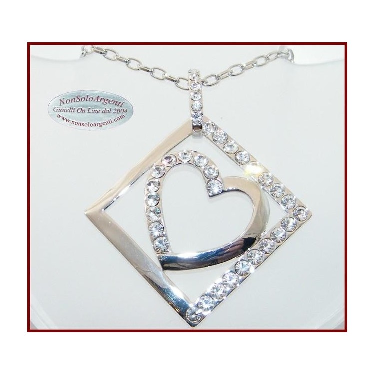NSA|Collana Bigiotteria Ciondolo Cuore con Strass