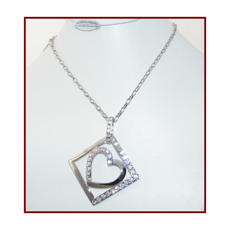 NSA|Collana Bigiotteria Ciondolo Cuore con Strass