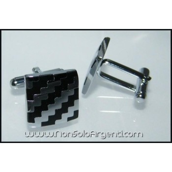 NSA|Bigiotteria : Gemelli Uomo Argentati Quadrati in cofanetto regalo