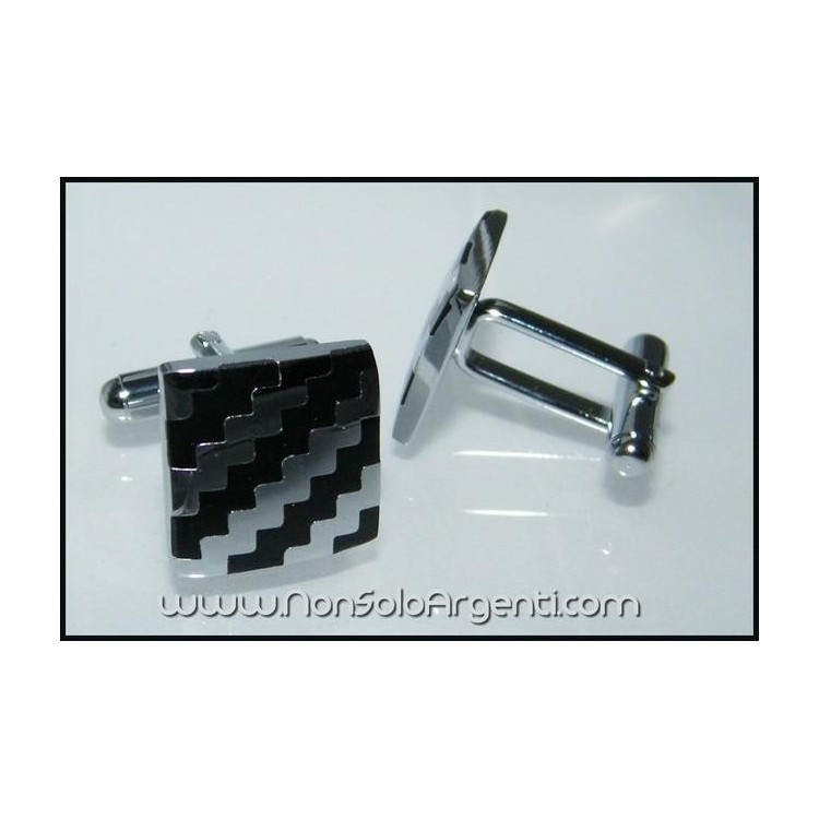 NSA|Bigiotteria : Gemelli Uomo Argentati Quadrati in cofanetto regalo