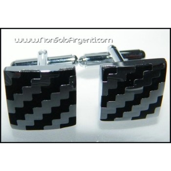 NSA|Bigiotteria : Gemelli Uomo Argentati Quadrati in cofanetto regalo