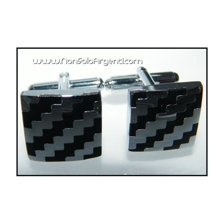 NSA|Bigiotteria : Gemelli Uomo Argentati Quadrati in cofanetto regalo