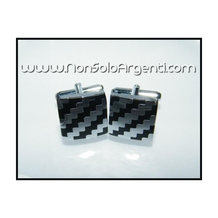 NSA|Bigiotteria : Gemelli Uomo Argentati Quadrati in cofanetto regalo