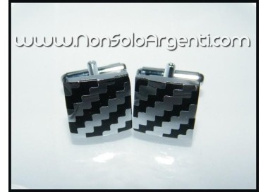 NSA|Bigiotteria : Gemelli Uomo Argentati Quadrati in cofanetto regalo