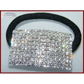 NSA|Bigiotteria : Fermaglio per coda argentato con pavè di strass