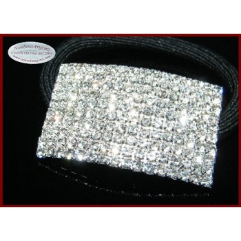 NSA|Bigiotteria : Fermaglio per coda argentato con pavè di strass