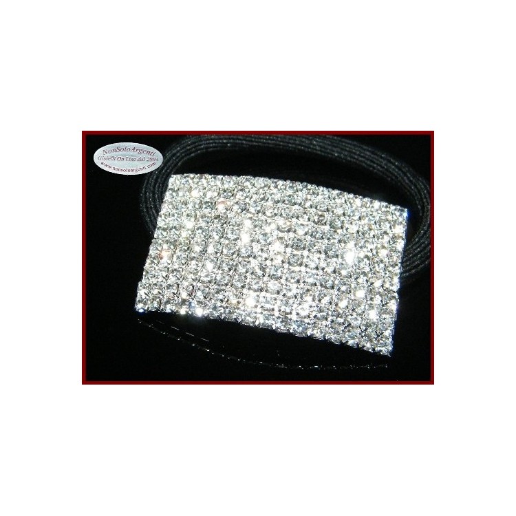 NSA|Bigiotteria : Fermaglio per coda argentato con pavè di strass