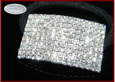 NSA|Bigiotteria : Fermaglio per coda argentato con pavè di strass