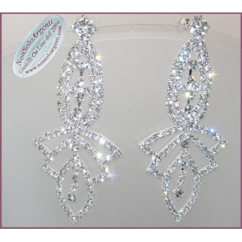 NSA|Bigiotteria : Orecchini colore Argento con ciondolo di Strass