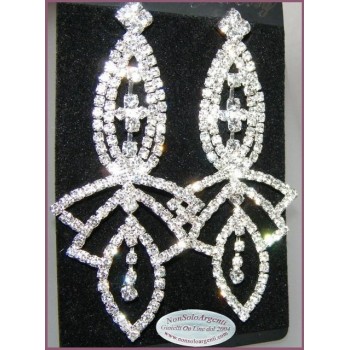 NSA|Bigiotteria : Orecchini colore Argento con ciondolo di Strass