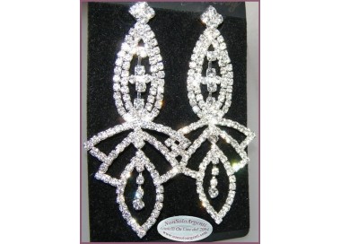 NSA|Bigiotteria : Orecchini colore Argento con ciondolo di Strass