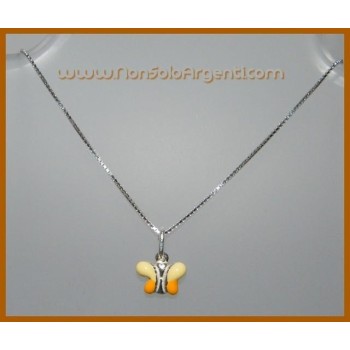 NSA|Girocollo veneziano in argento 925 con ciondolo Farfalla in vari colori