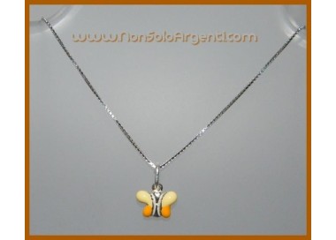 NSA|Girocollo veneziano in argento 925 con ciondolo Farfalla in vari colori