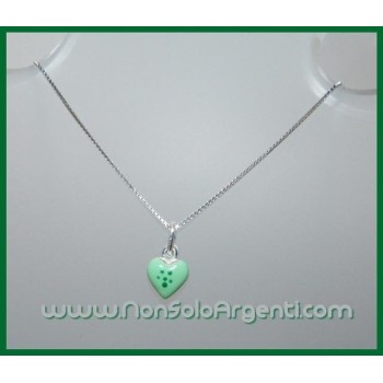 NSA|Girocollo veneziano in argento 925 con ciondolo Cuore smaltato a Pois vari colori