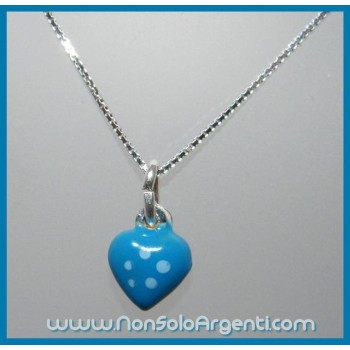NSA|Girocollo veneziano in argento 925 con ciondolo Cuore smaltato a Pois vari colori