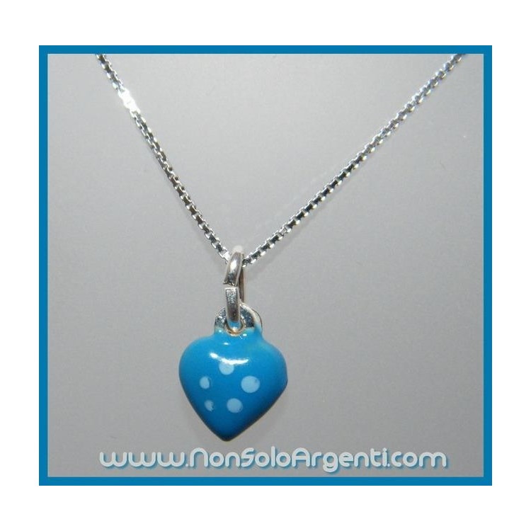 NSA|Girocollo veneziano in argento 925 con ciondolo Cuore smaltato a Pois vari colori