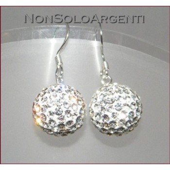 NSA|Argento 925  : Orecchini Con Sfere a Pavè di Zirconia