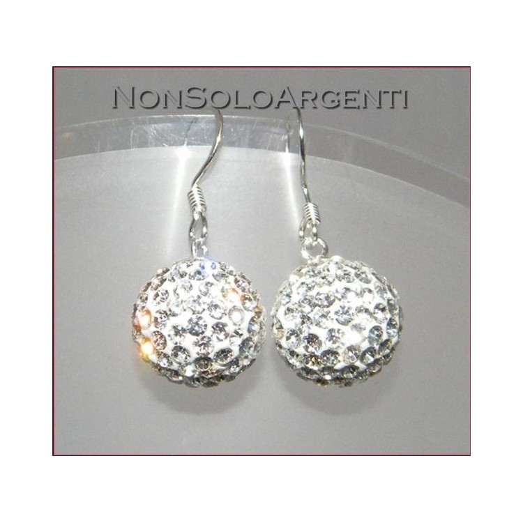 NSA|Argento 925  : Orecchini Con Sfere a Pavè di Zirconia