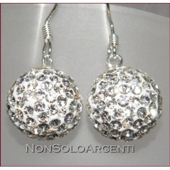 NSA|Argento 925  : Orecchini Con Sfere a Pavè di Zirconia