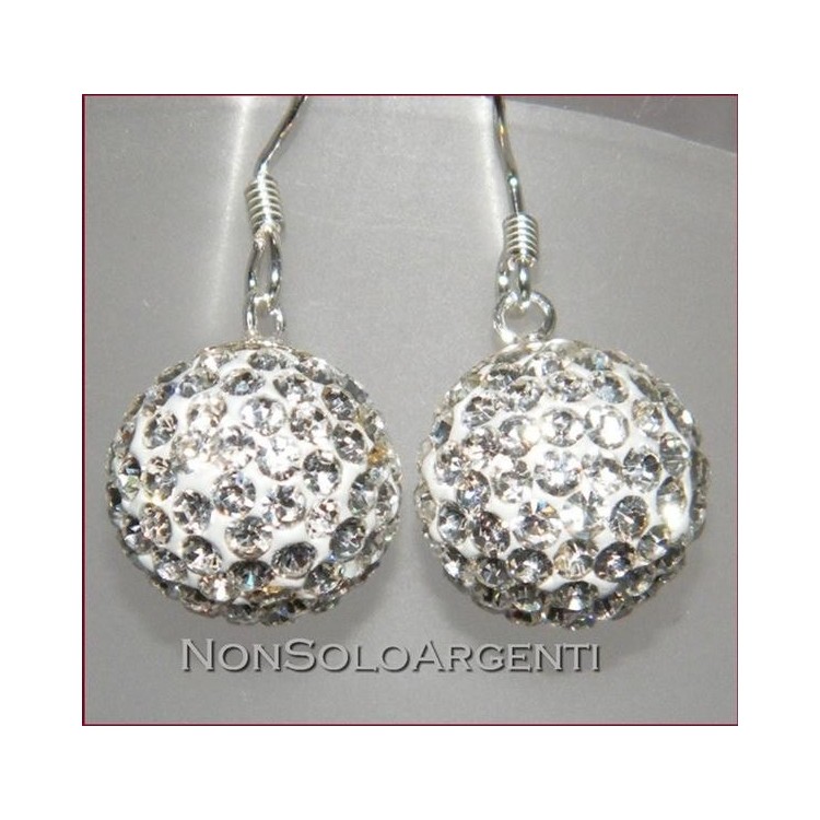 NSA|Argento 925  : Orecchini Con Sfere a Pavè di Zirconia