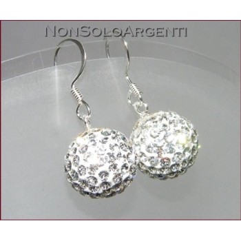 NSA|Argento 925  : Orecchini Con Sfere a Pavè di Zirconia