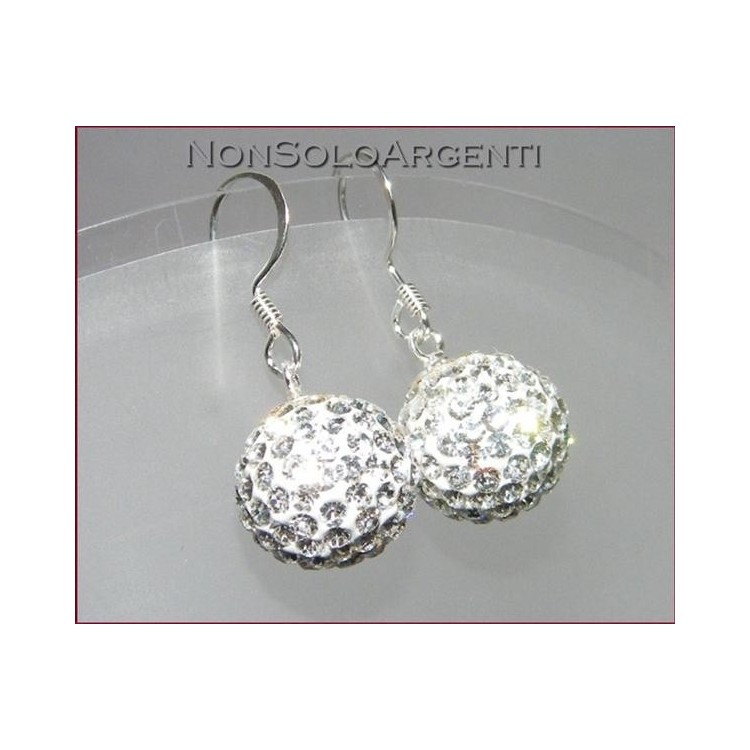 NSA|Argento 925  : Orecchini Con Sfere a Pavè di Zirconia