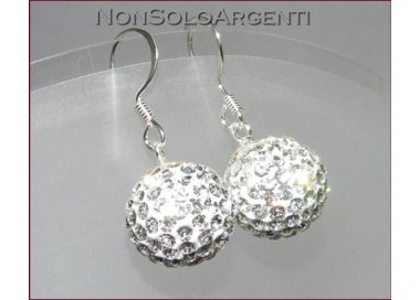 NSA|Argento 925  : Orecchini Con Sfere a Pavè di Zirconia