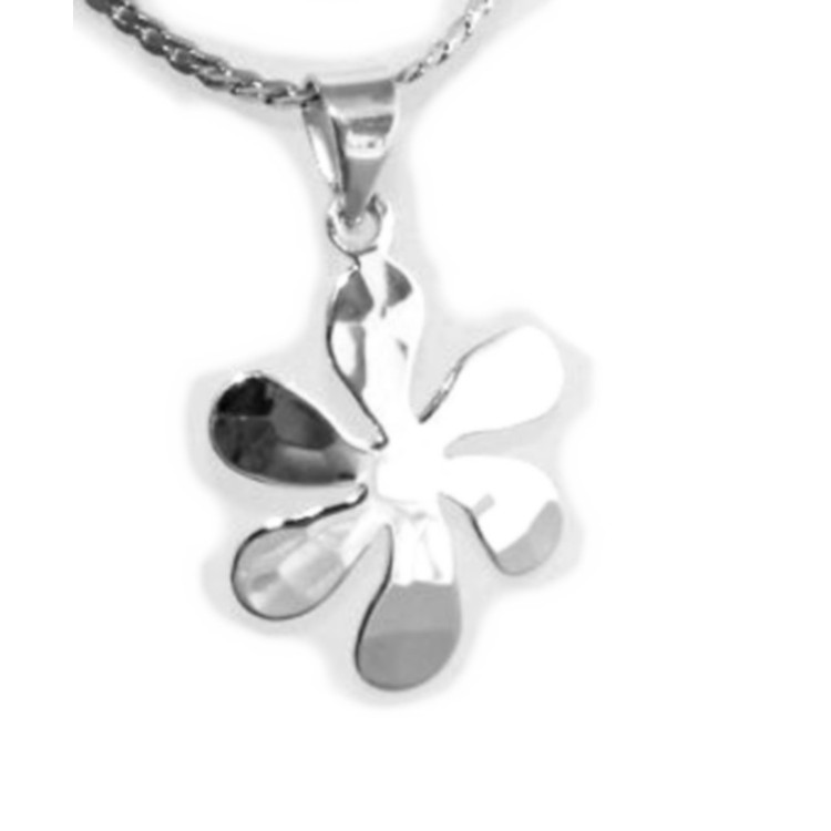 NSA|Ciondolo Argento 925 fiore stilizzato senza collana