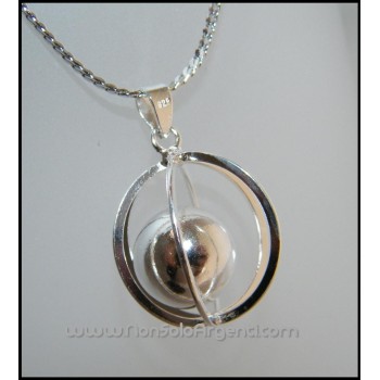 NSA|Ciondolo Argento 925 : Sfera Aperta Con Pallina interna