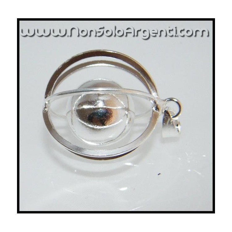 NSA|Ciondolo Argento 925 : Sfera Aperta Con Pallina interna