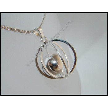 NSA|Ciondolo Argento 925 : Sfera Aperta Con Pallina interna