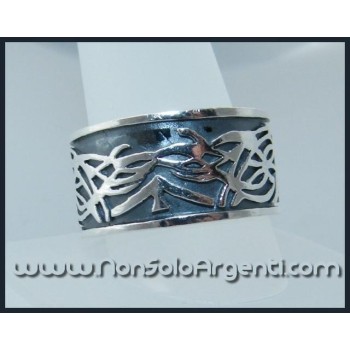 NSA|Anello Argento 925 da uomo : Fascia lavorata mis 24