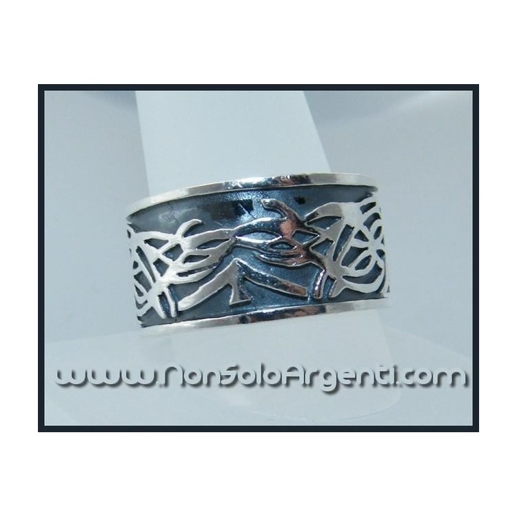 NSA|Anello Argento 925 da uomo : Fascia lavorata mis 24