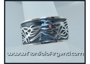 NSA|Anello Argento 925 da uomo : Fascia lavorata mis 24