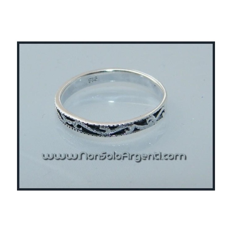 NSA|Anello Argento 925 da uomo : Fascia lavorata mis 21