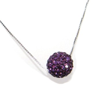 NSA|girocollo argento 925 con sfera di zirconi Viola collana donna