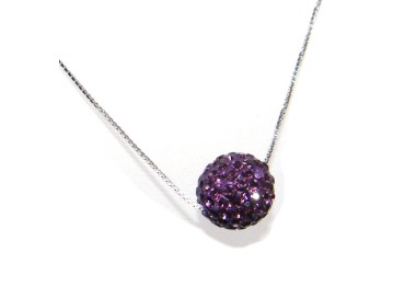 NSA|girocollo argento 925 con sfera di zirconi Viola collana donna
