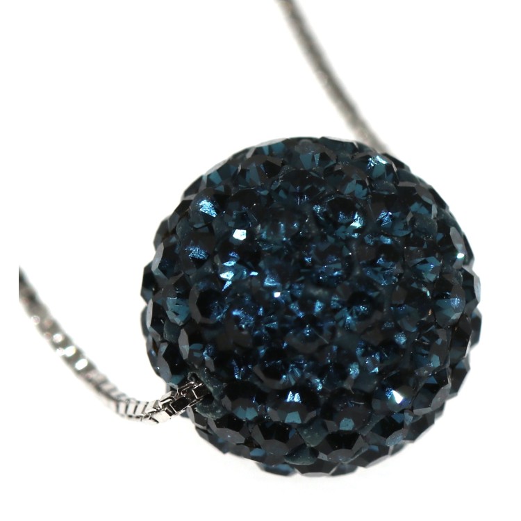 NSA|Girocollo argento 925 sfera di zirconi Blu cobalto collana per donna