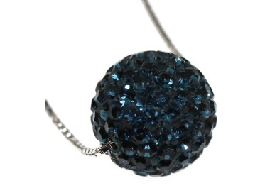 NSA|Girocollo argento 925 sfera di zirconi Blu cobalto collana per donna