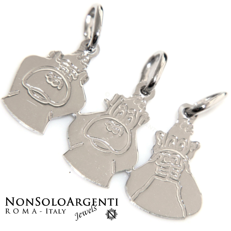 NSA|argento 925 - 3 ciondoli da spezzare con le scimmie per famiglia amici NonSoloArgenti