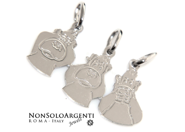 NSA|argento 925 - 3 ciondoli da spezzare con le scimmie per famiglia amici NonSoloArgenti