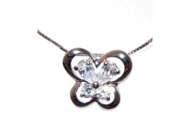 NSA|925 silver butterfly choker necklace with zircons