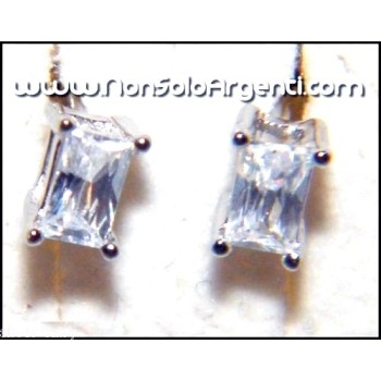 NSA|Shuttle earrings in 925 silver and rectangular Zircons