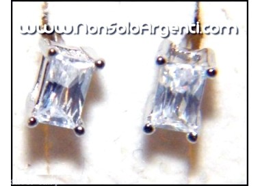 NSA|Orecchini navette in argento 925 e Zirconi rettangolari