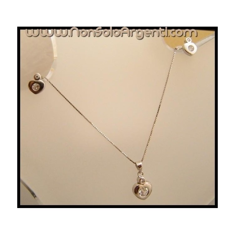 NSA|Parure CUORI Girocollo veneziano in argento 925 con ciondolo e Orecchini abbinati in Cofanetto