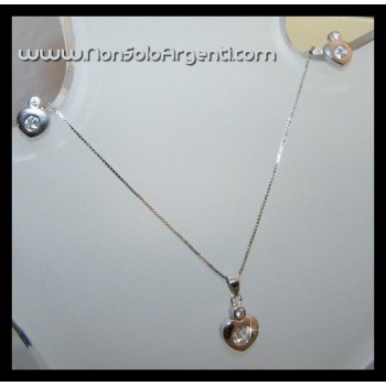 NSA|Parure CUORI Girocollo veneziano in argento 925 con ciondolo e Orecchini abbinati in Cofanetto